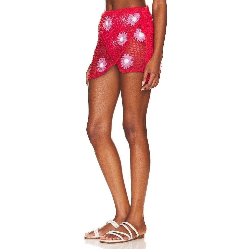 Agua Bendita x REVOLVE Maia Sarong Fuchsia & Red Womens Size M/L - Picture 4 of 10